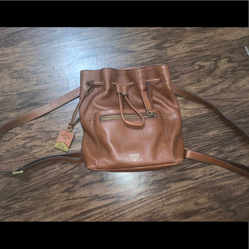 Drawstring Fossil backpack purse